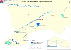 Close-up of nationally significant wetlands of the Lachlan Catchment (Map: Lachlan CMA, Cowra).