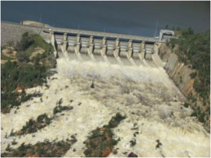 Wyangala Dam spilling at 103% (Photo: Casey Proctor, Lachlan CMA, March 2012)